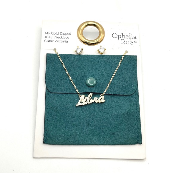 Ophelia Roe Jewelry - Ophelia Roe Libra Necklace and Earrings Set 14k Gold Dipped Cubic Zirconia New